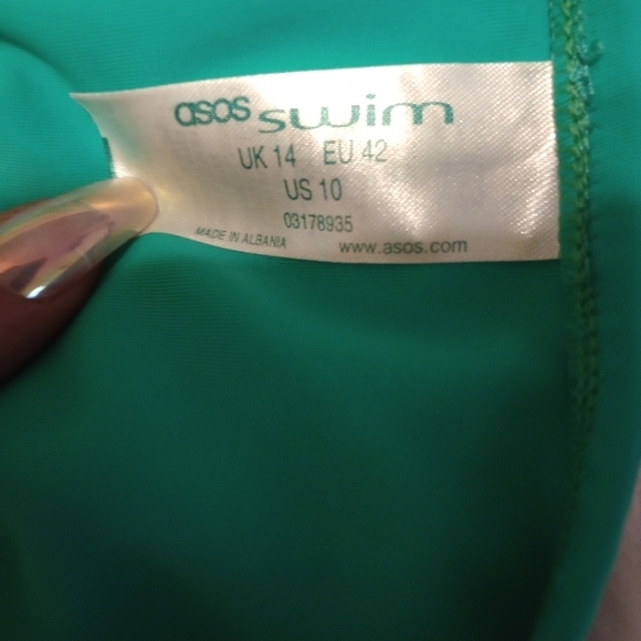 Asos Swim green aqua turquoise bikini bottoms size 10 NWOT - Picture 6 of 7